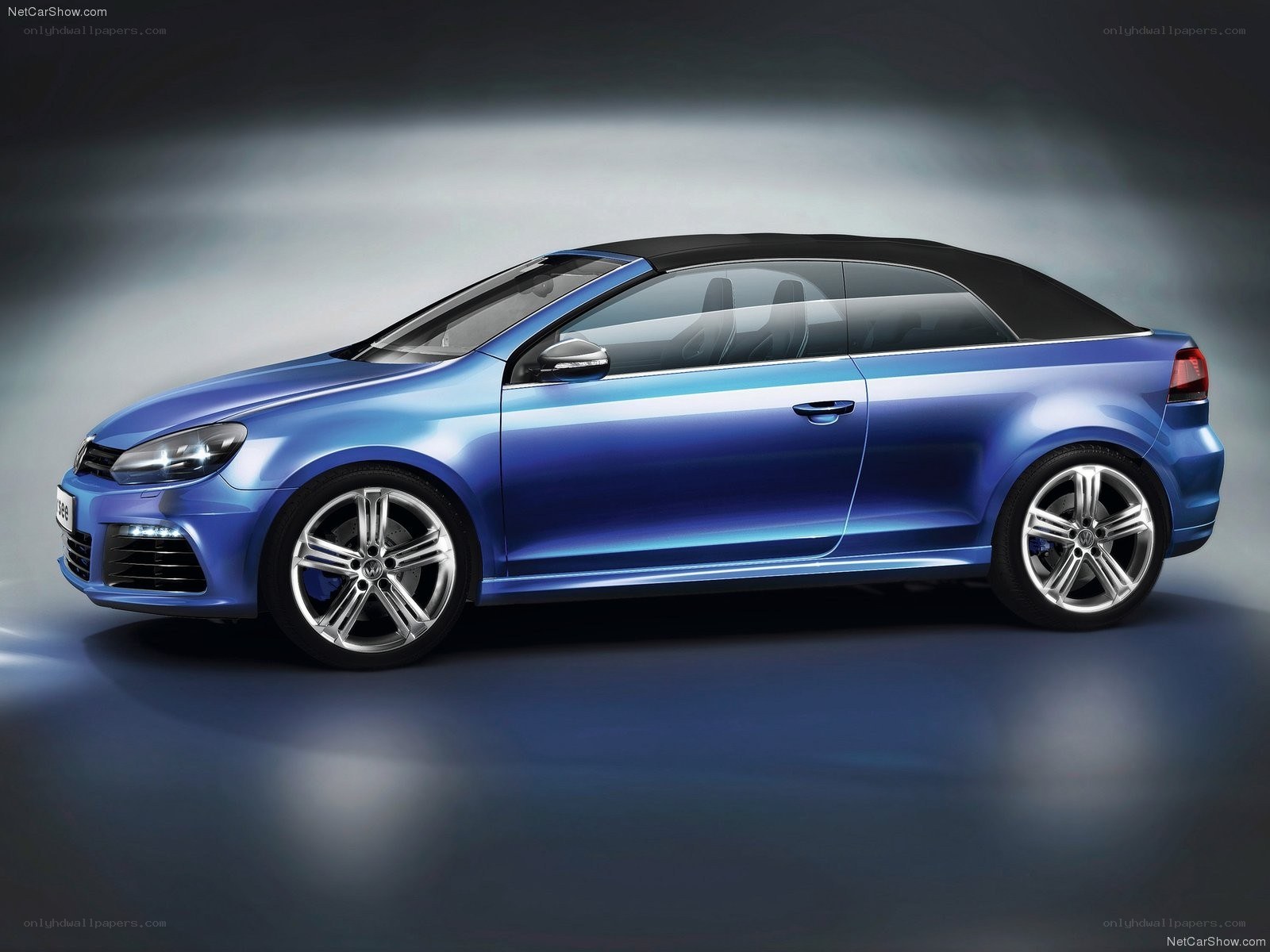 Blue Volkswagen Golf Cabriolet