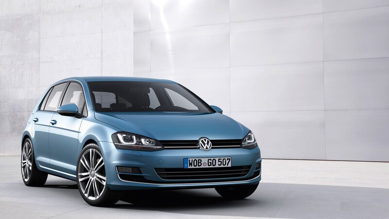 Blue Volkswagen Golf car