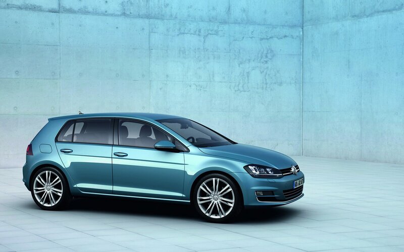 Blue Volkswagen Golf car