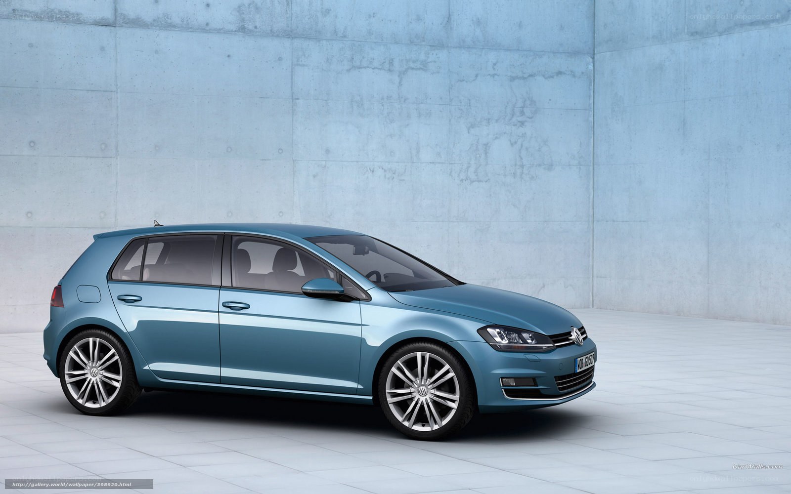 Blue Volkswagen Golf car
