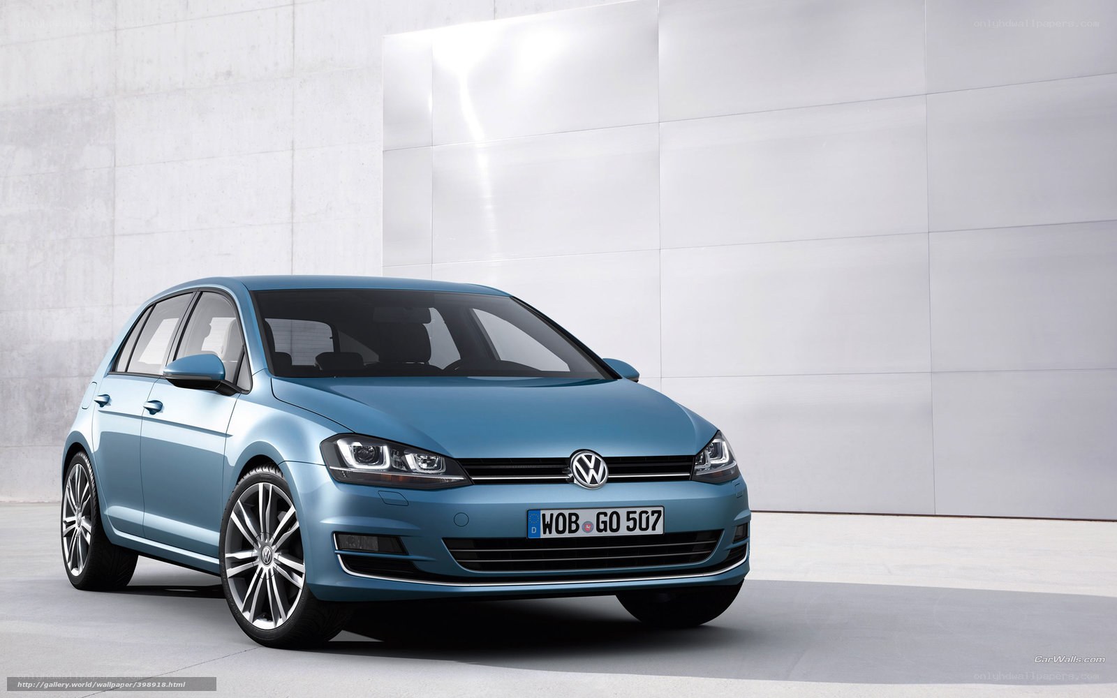 Blue Volkswagen Golf car