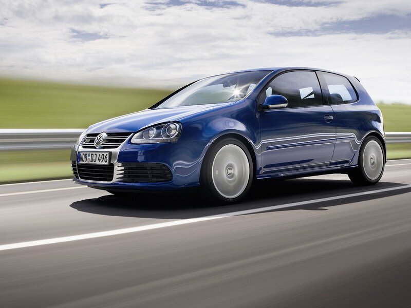 Blue Volkswagen Golf — Dynamic, Afternoon