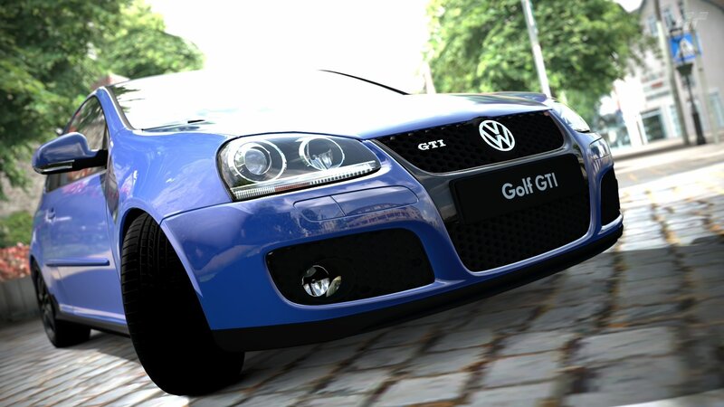 Blue Volkswagen Golf GTI