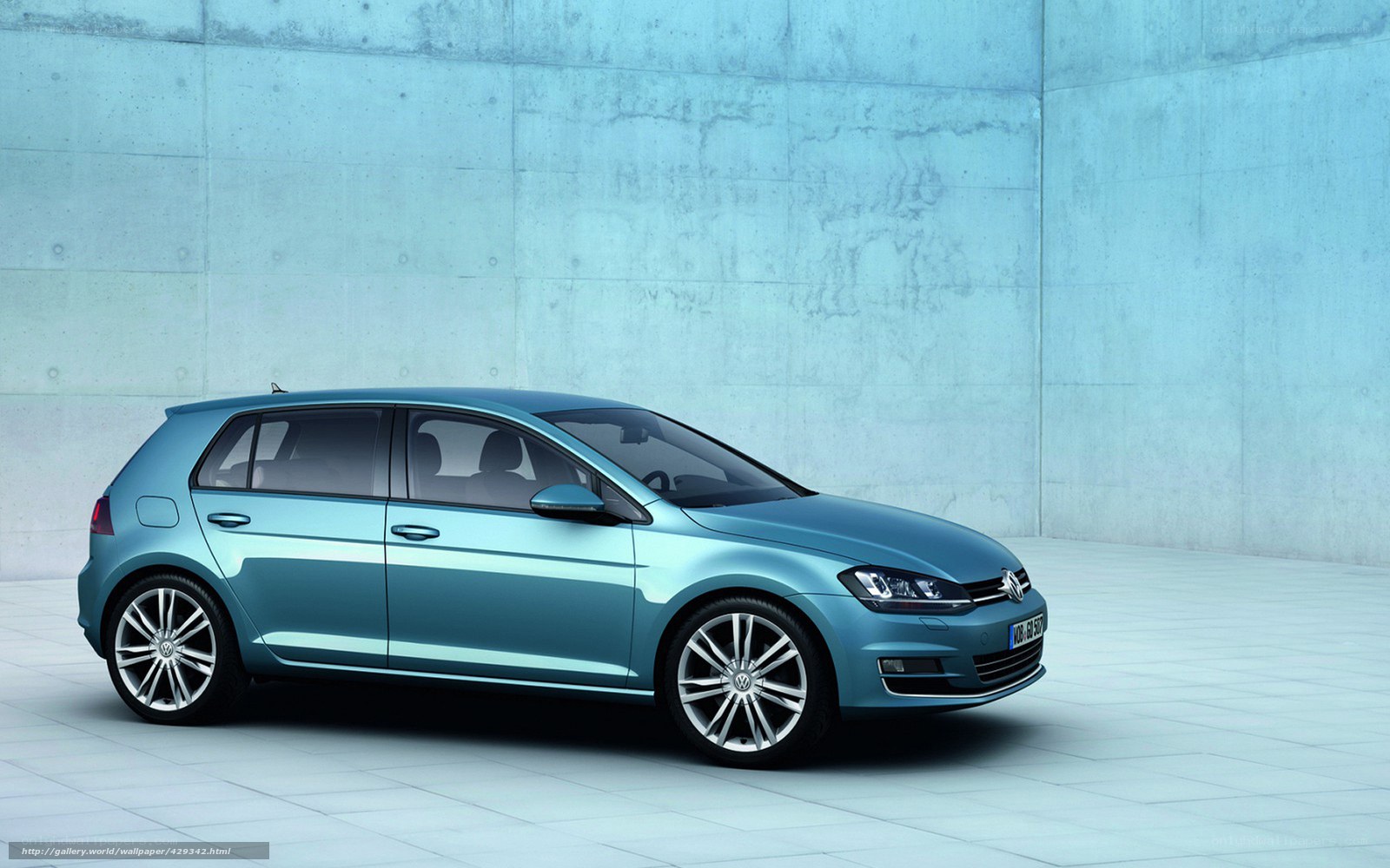 blue volkswagen golf hatchback