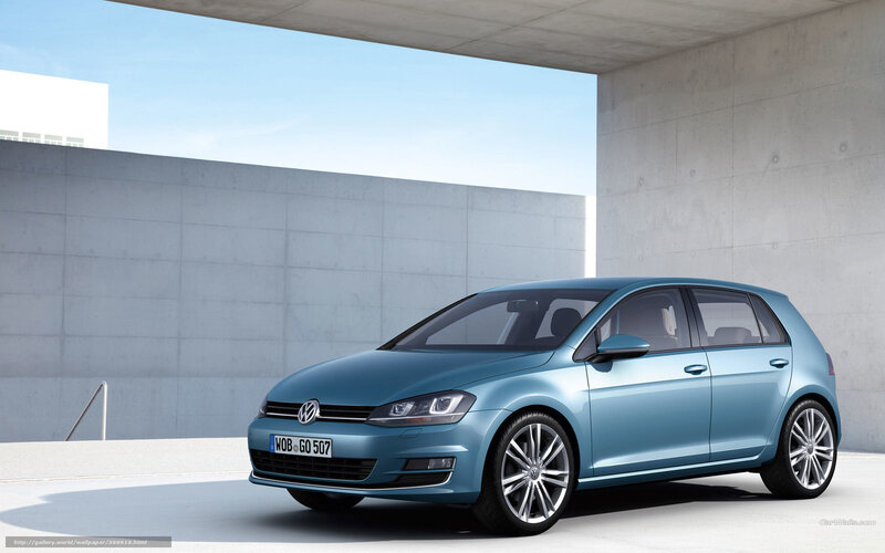 Blue Volkswagen Golf — Neutral, Afternoon