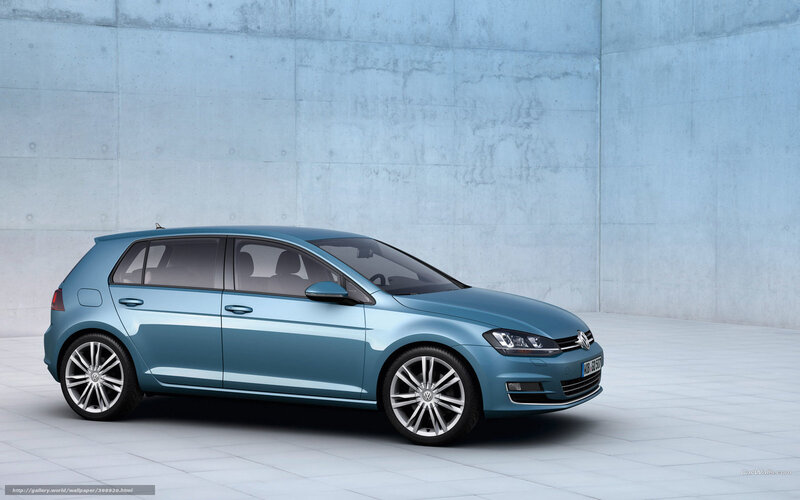 Blue Volkswagen Golf — Neutral, Photograph