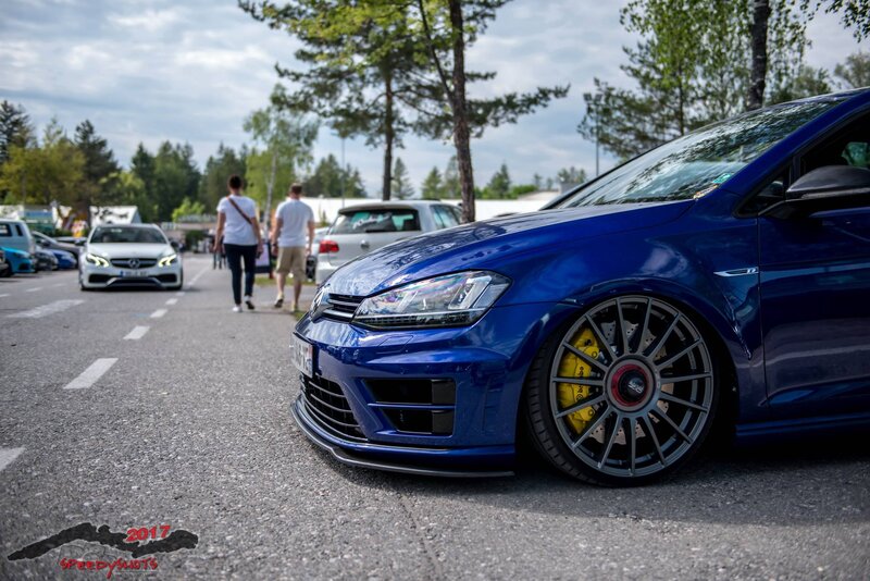 Blue Volkswagen Golf — Outdoor, Afternoon