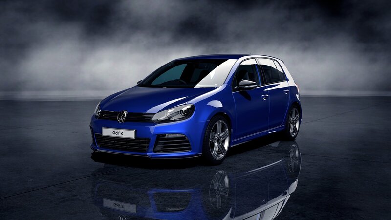 Blue Volkswagen Golf R