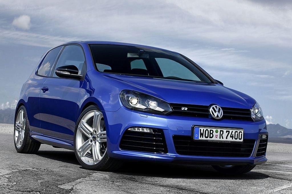 Blue Volkswagen Golf R