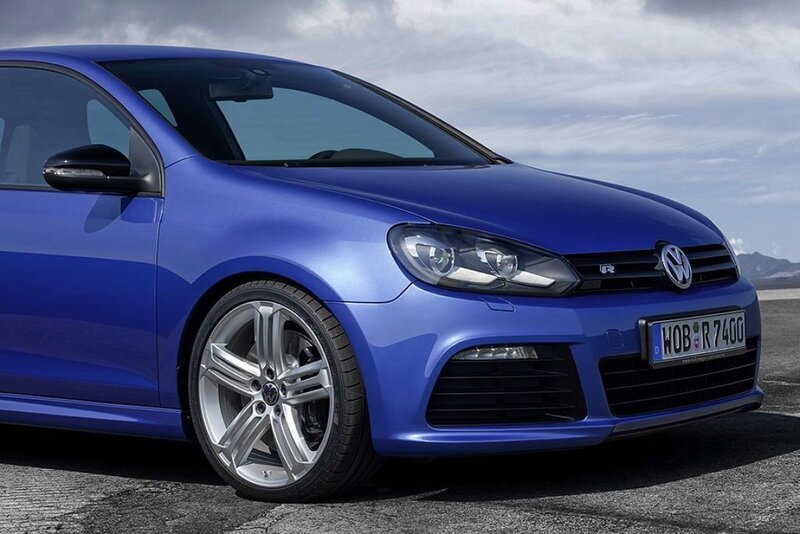blue volkswagen golf r