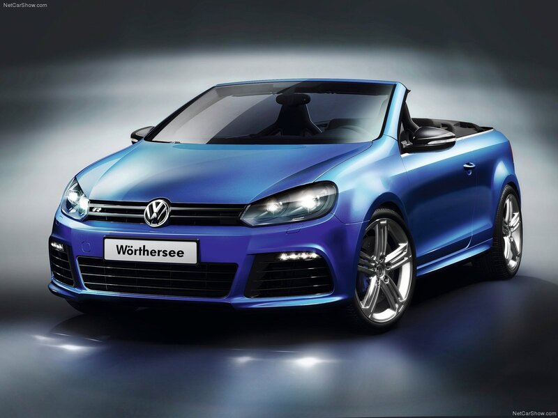 Blue Volkswagen Golf R Cabriolet