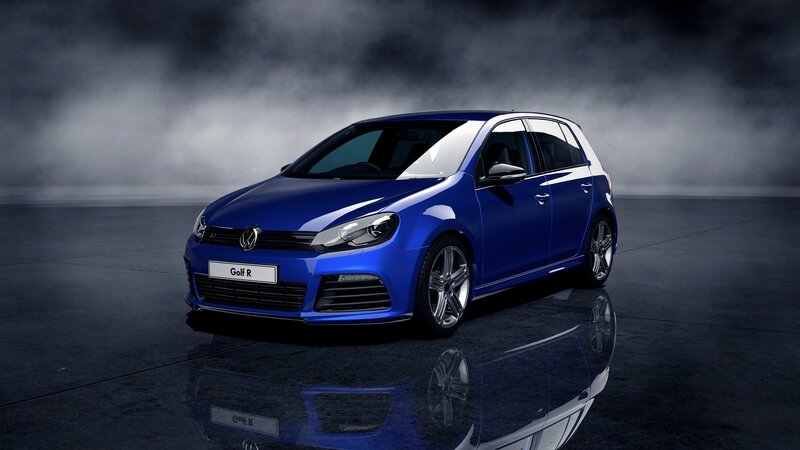 Blue Volkswagen Golf R — Dramatic, 3d Render, Car