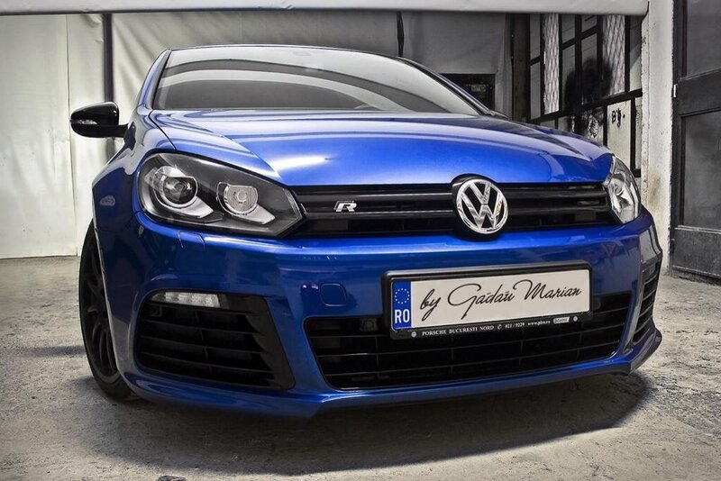 Blue Volkswagen Golf R — Neutral, Photograph, Car, License Plate