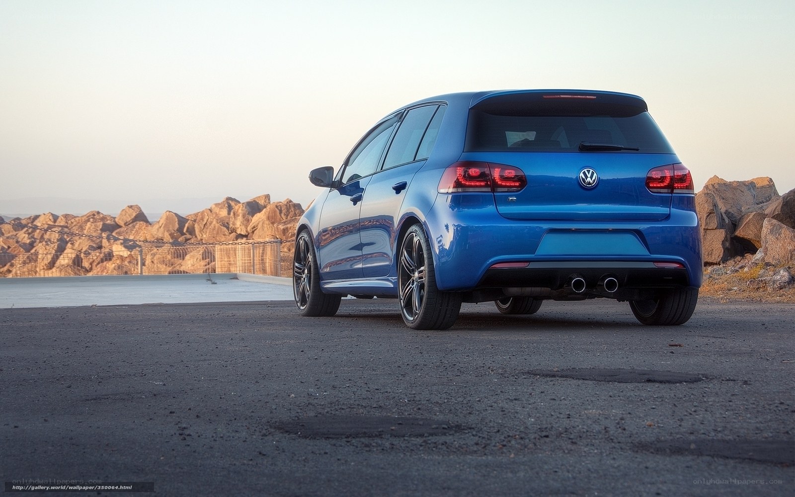 Blue Volkswagen Golf R