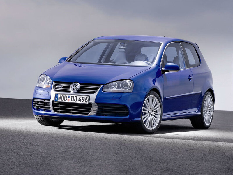 blue volkswagen golf r32