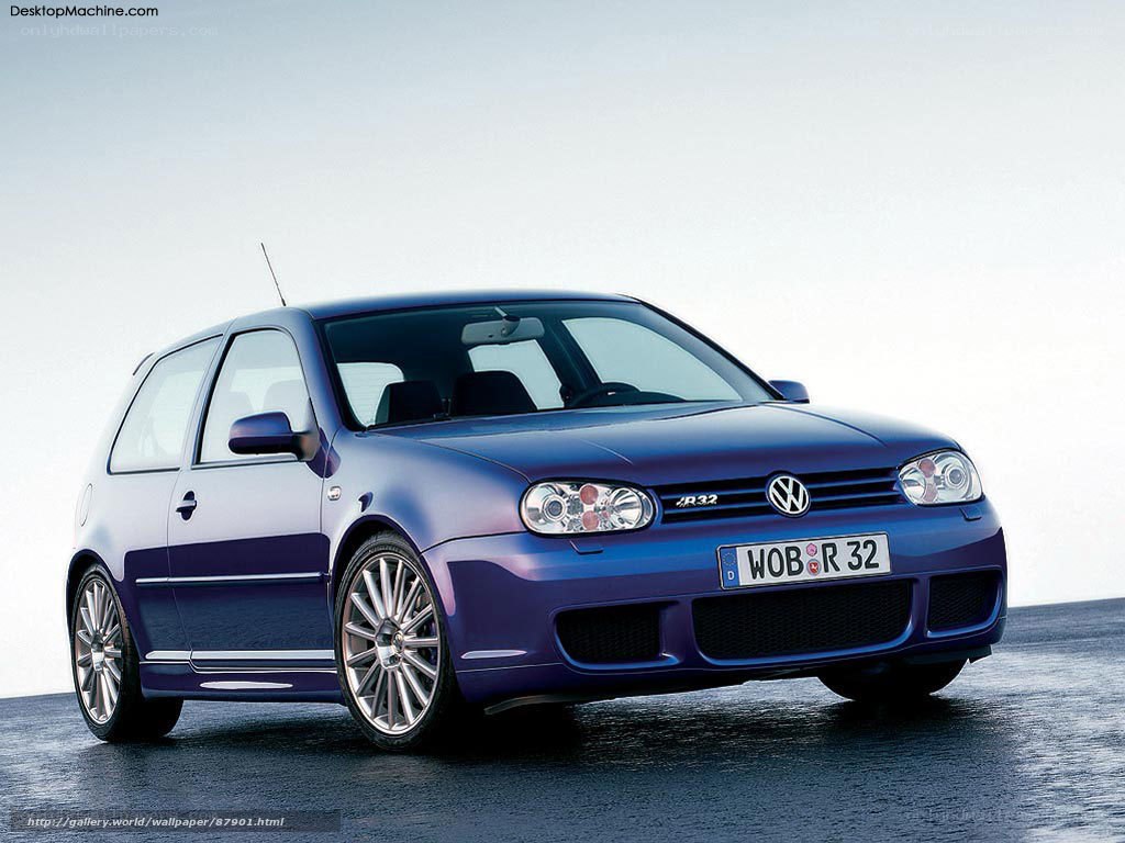 Blue Volkswagen Golf R32