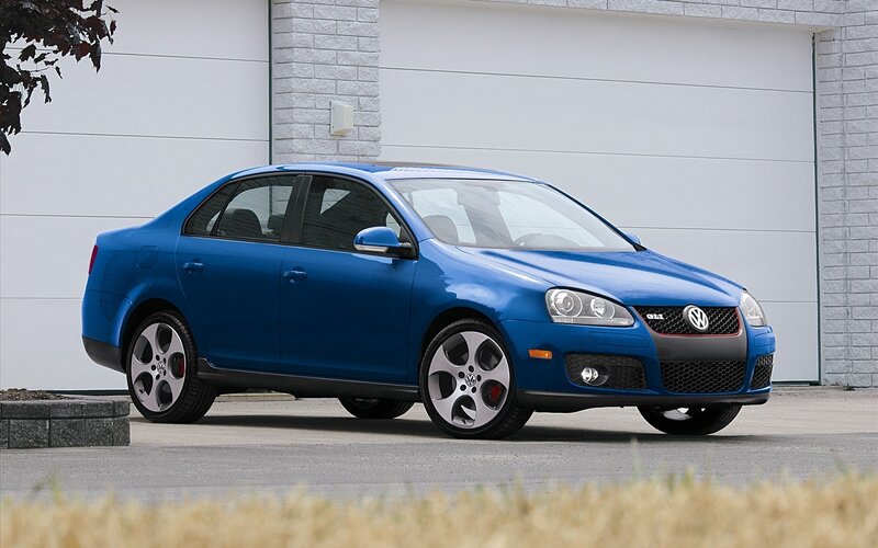Blue Volkswagen GTI sedan