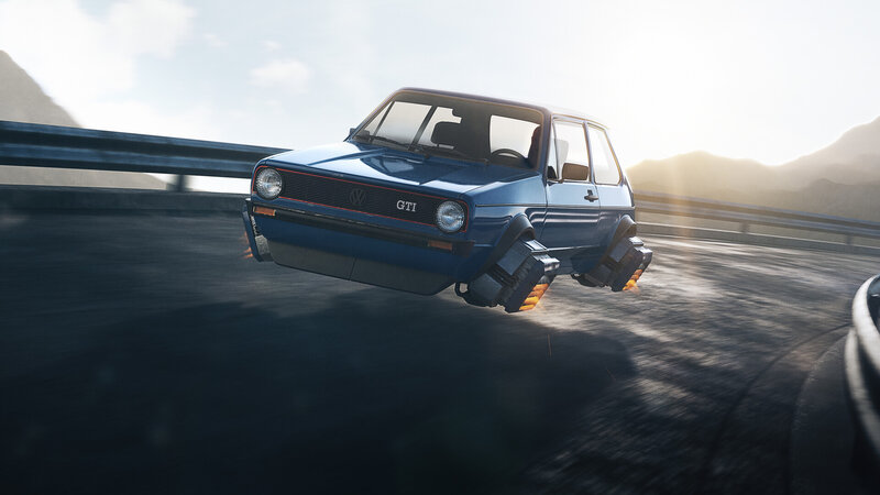 Blue Volkswagen Gti