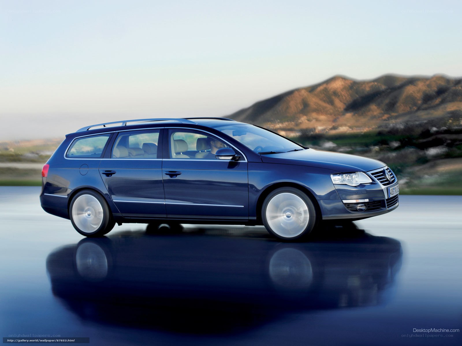 blue volkswagen passat station wagon