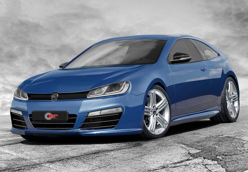 Blue Volkswagen R32 Coupe