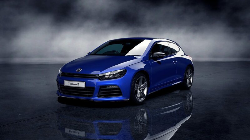 Blue Volkswagen Scirocco — Dramatic, 3d Render, Car