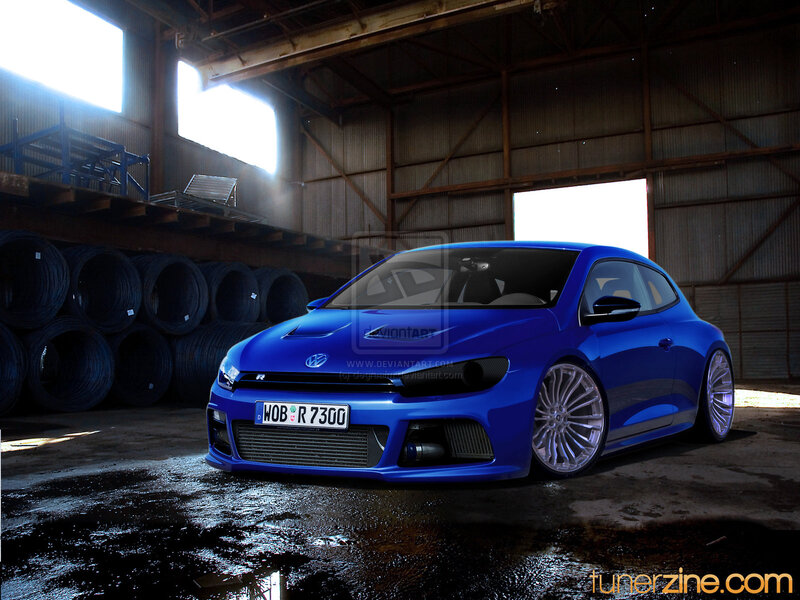 Blue Volkswagen Scirocco — Dramatic, Digital Art