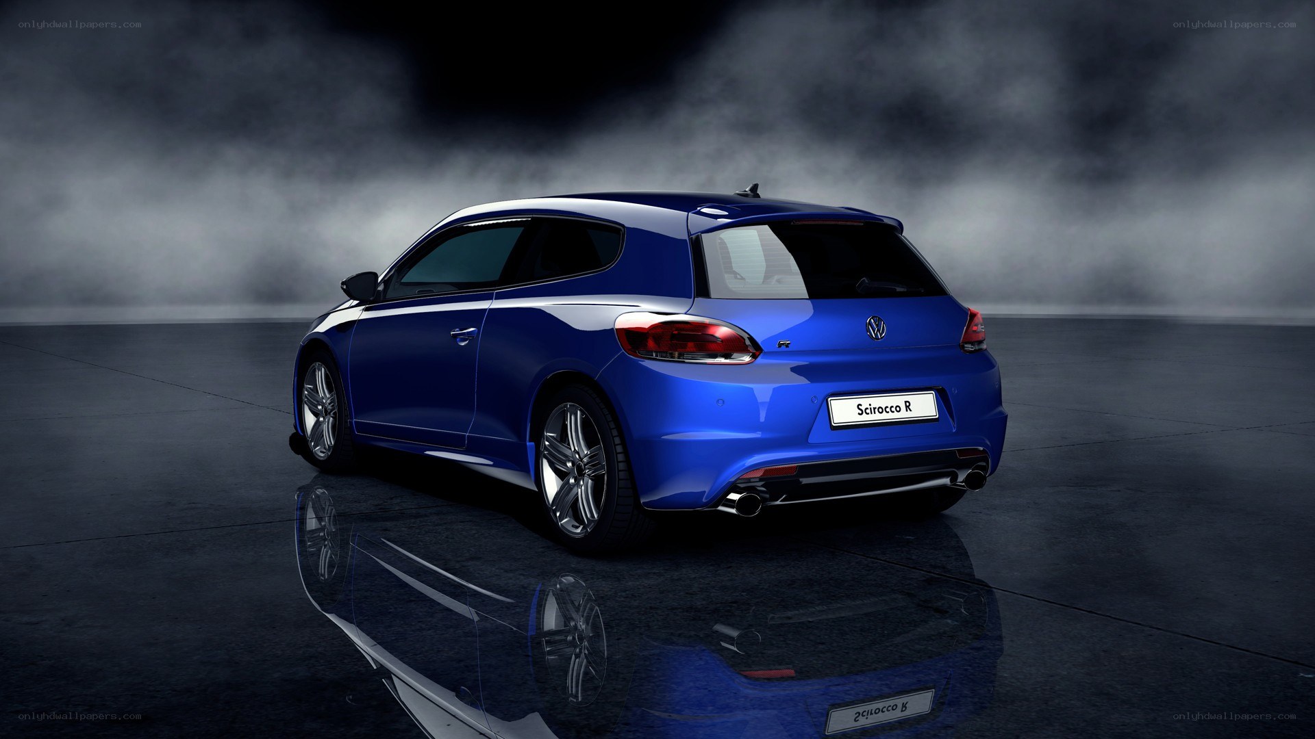 Blue Volkswagen Scirocco R
