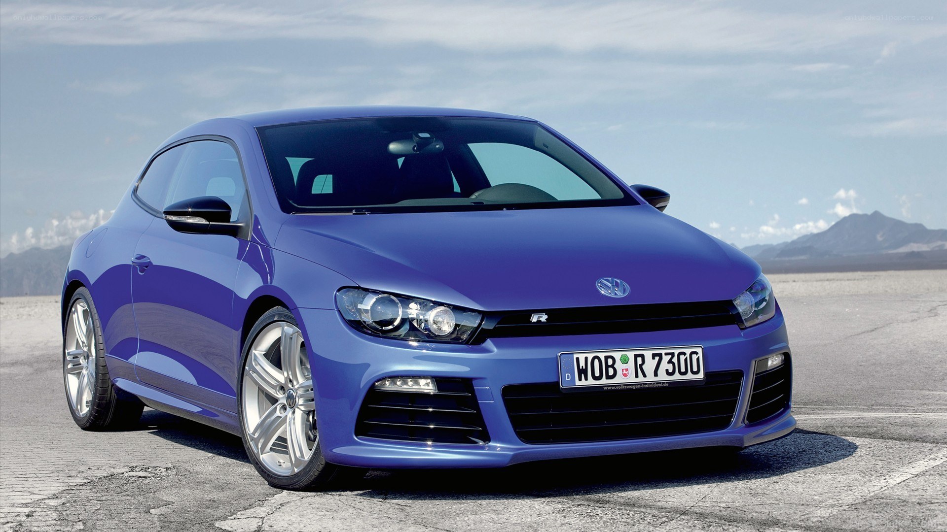 Blue Volkswagen Scirocco R