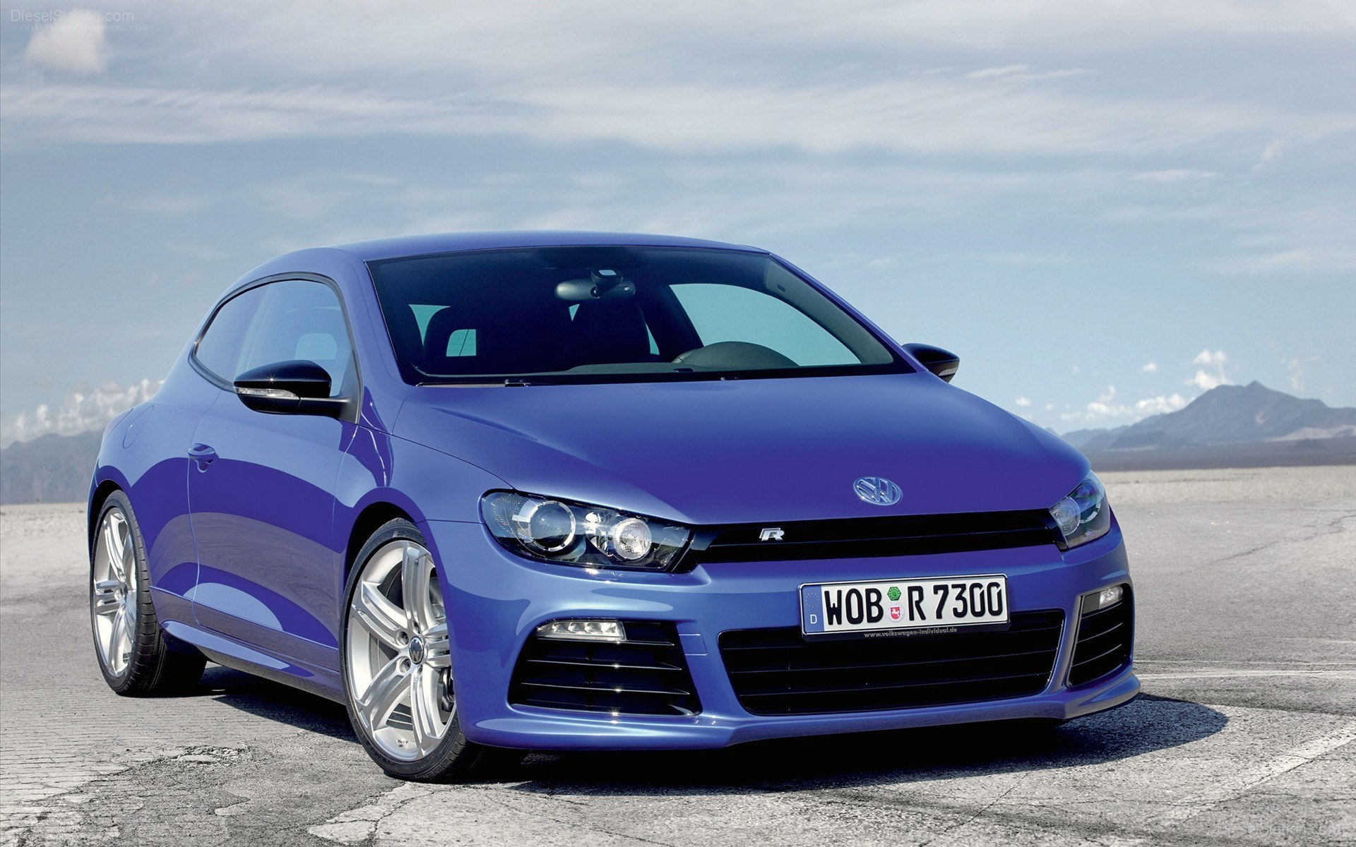Blue Volkswagen Scirocco R