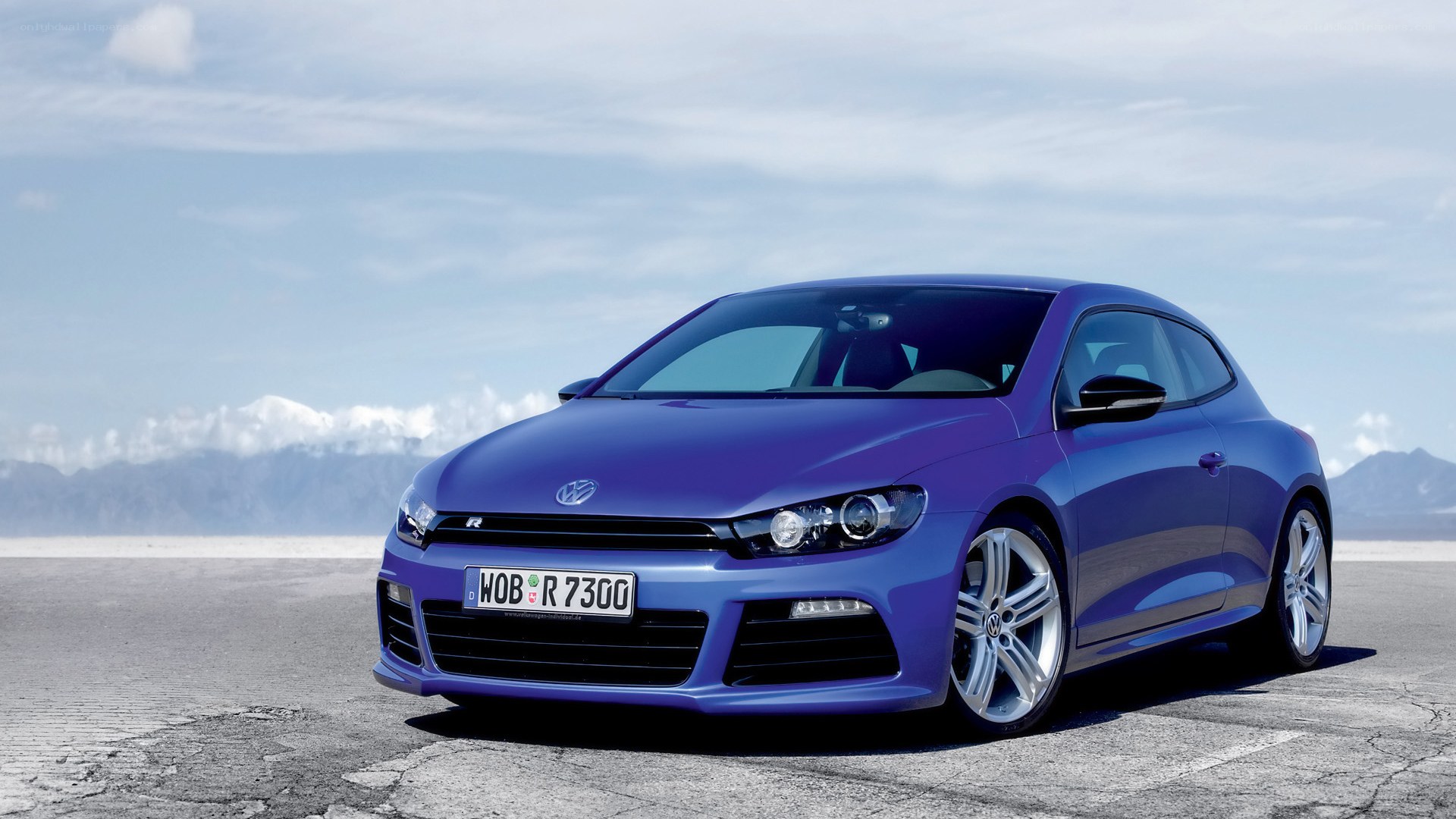 Blue Volkswagen Scirocco R