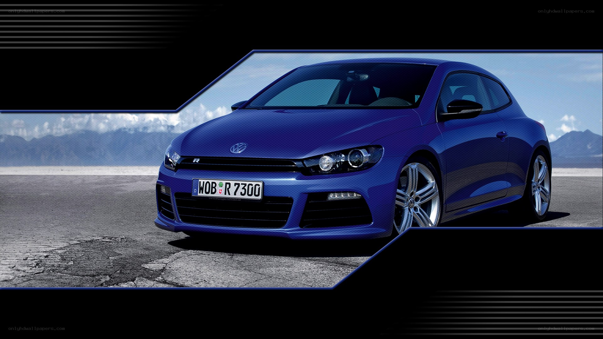 Blue Volkswagen Scirocco R