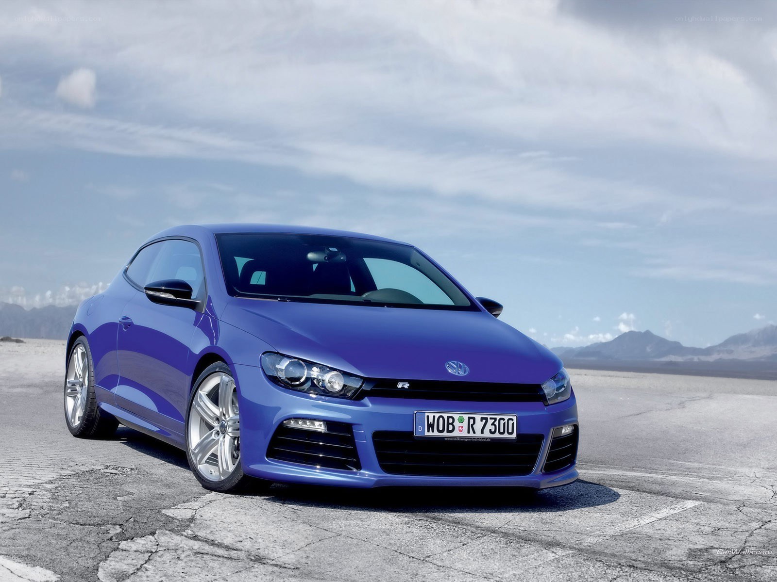 Blue Volkswagen Scirocco R