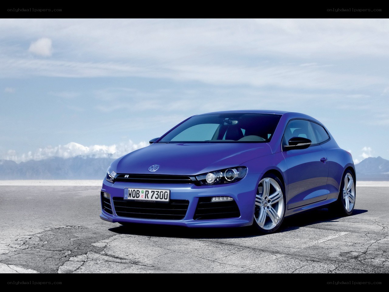 Blue Volkswagen Scirocco R
