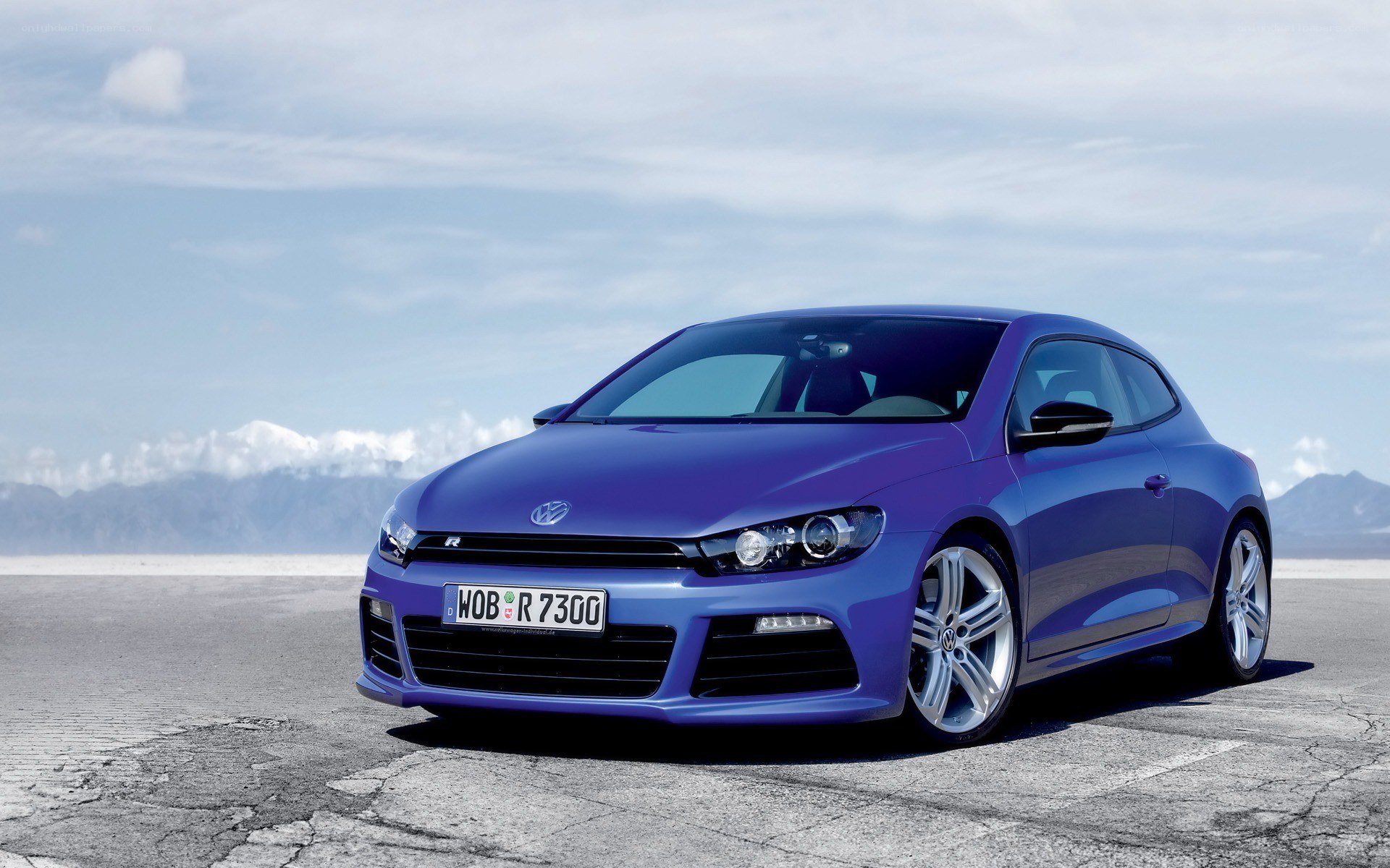 Blue Volkswagen Scirocco R