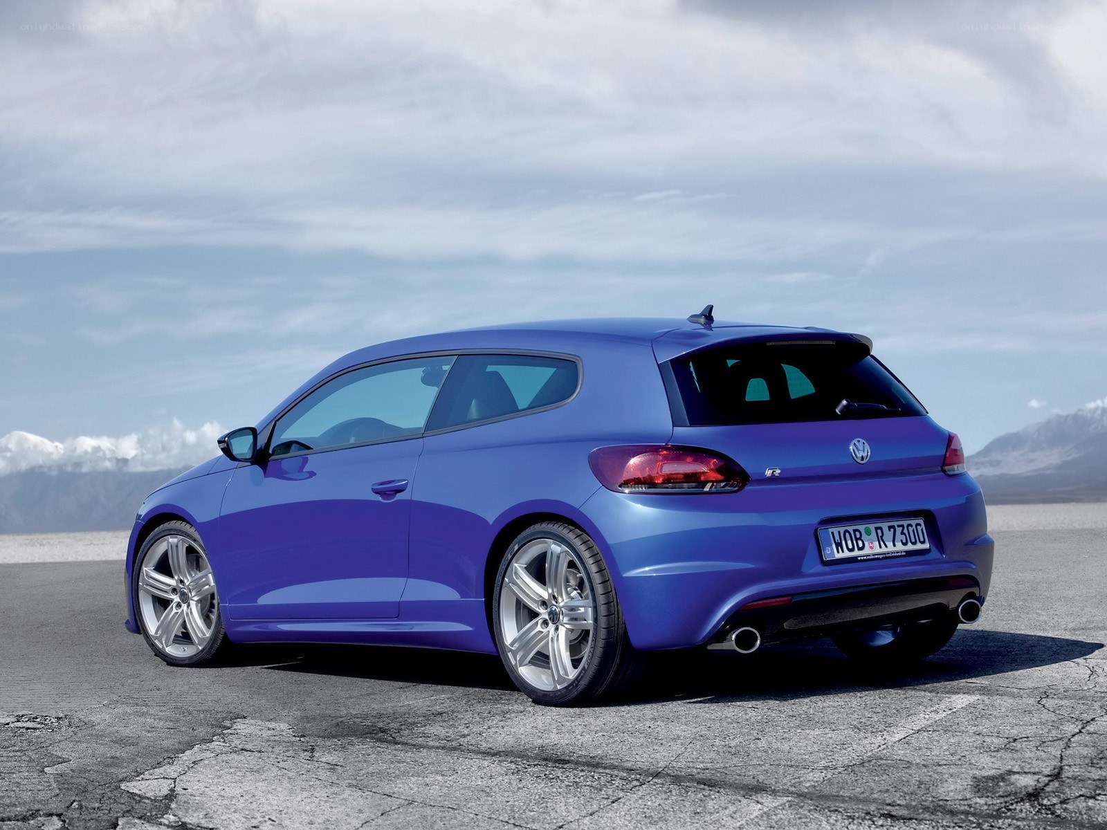 blue volkswagen scirocco r