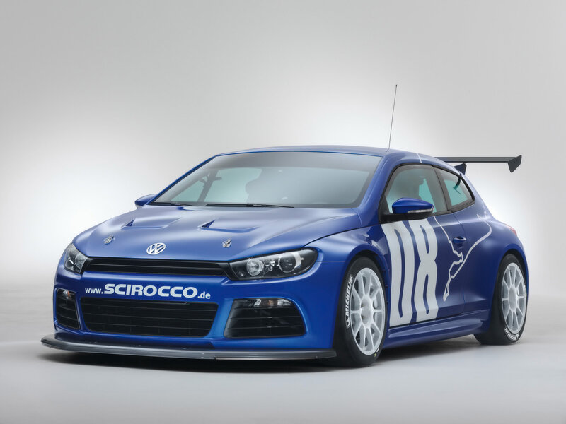 Blue Volkswagen Scirocco R CUP race car