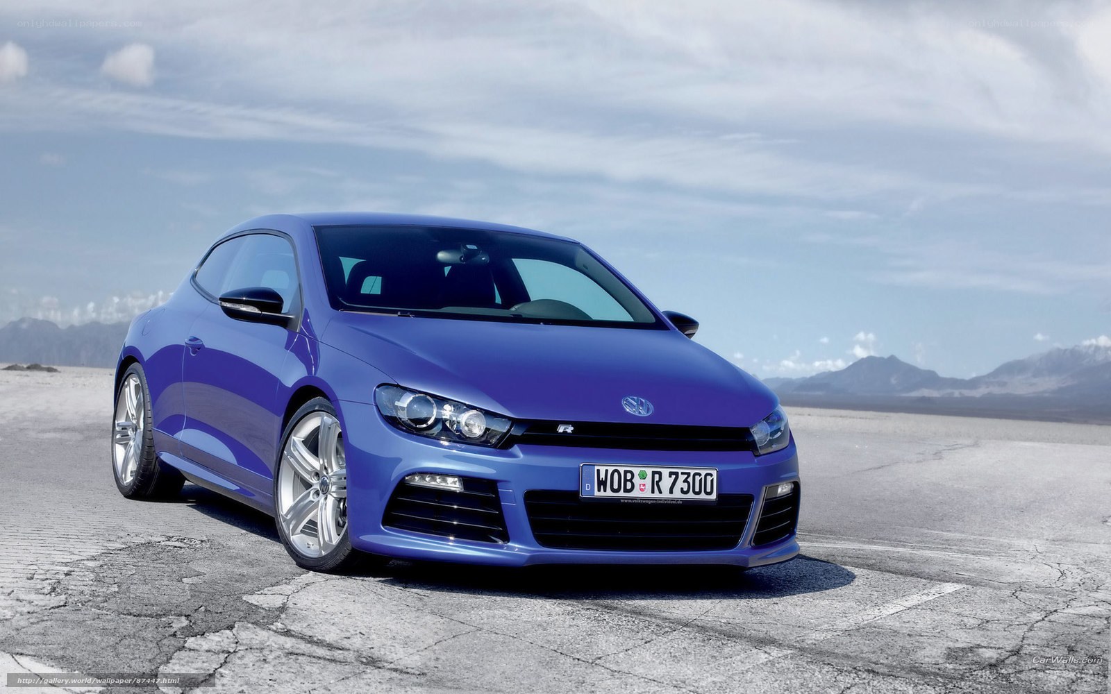 Blue Volkswagen Scirocco R