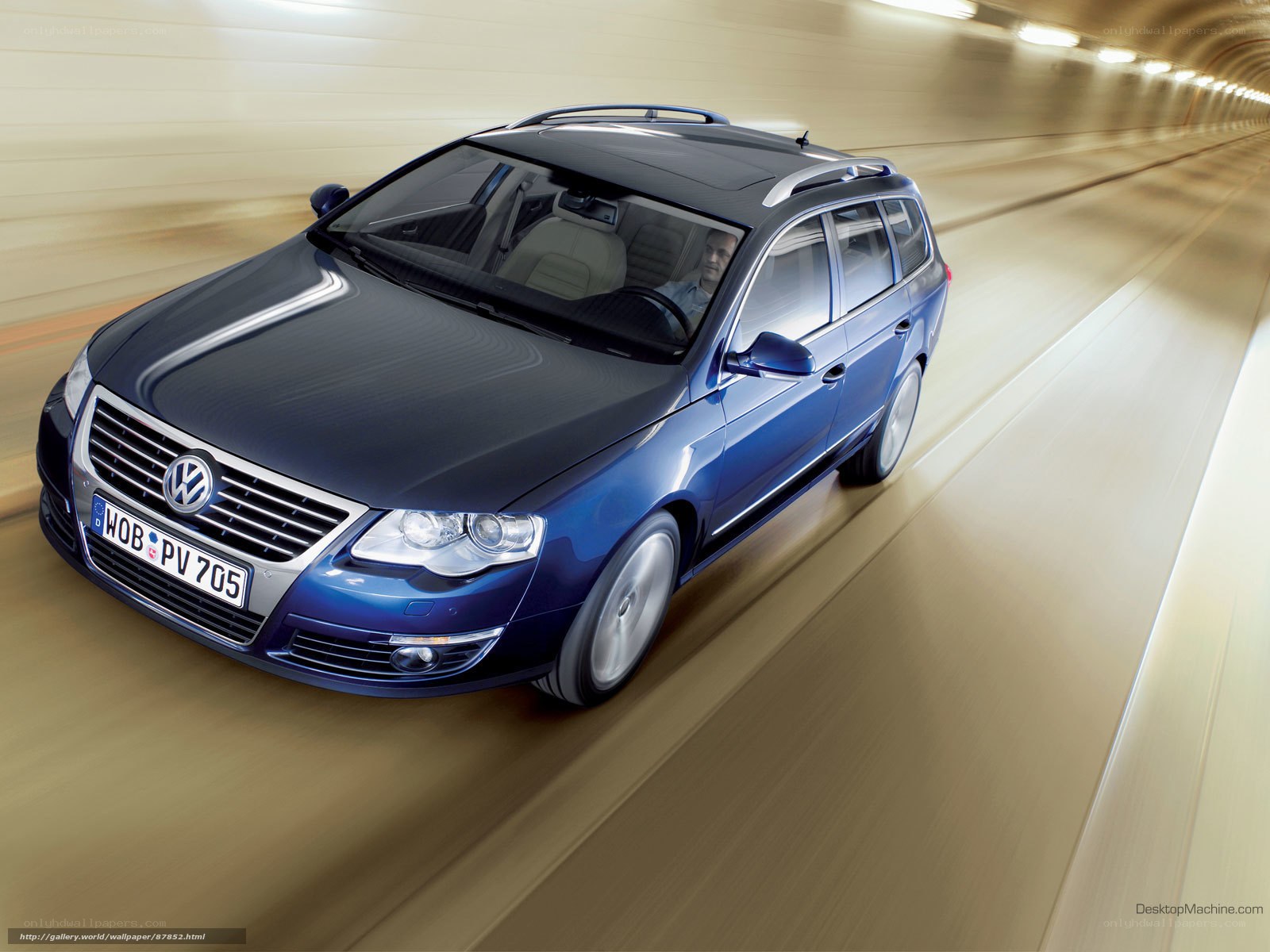 blue volkswagen station wagon