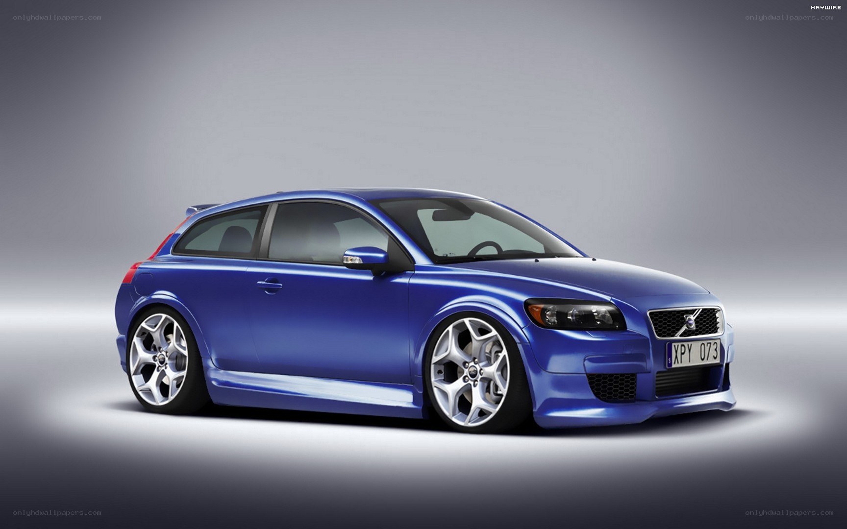 blue volvo c30 car