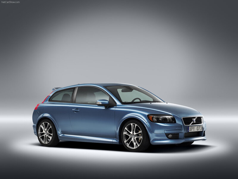 blue volvo c30 hatchback