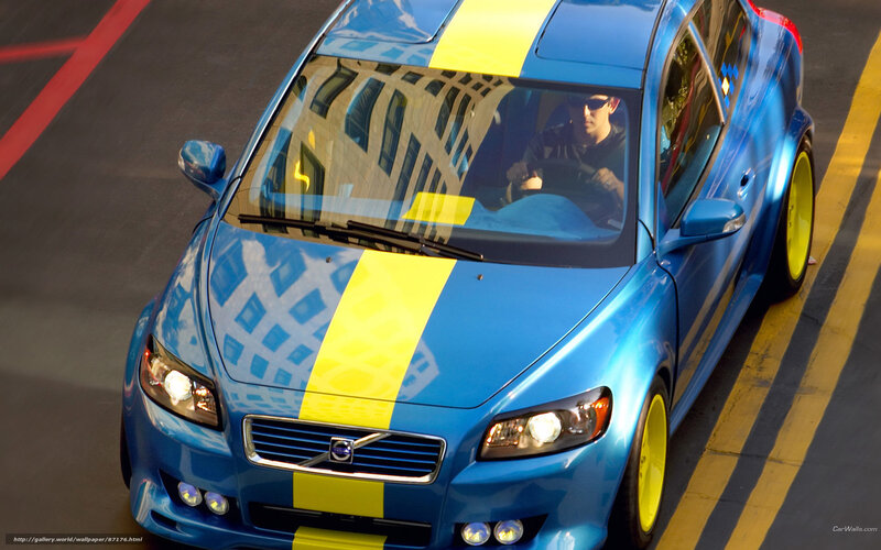 Blue Volvo Car — Dynamic, Afternoon