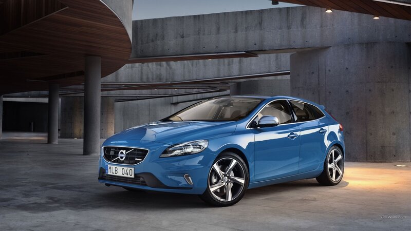 Blue Volvo V40 Car — Dramatic, Photograph