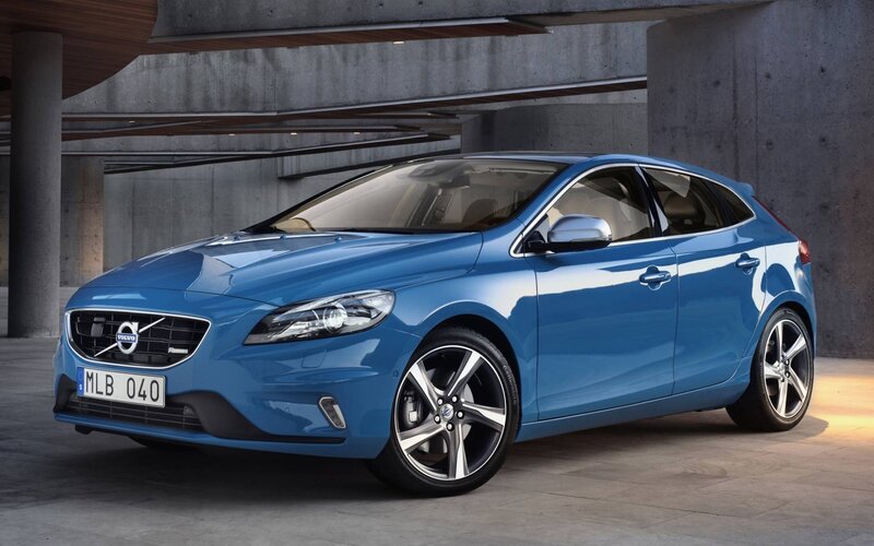 Blue Volvo V40 Car — Dramatic