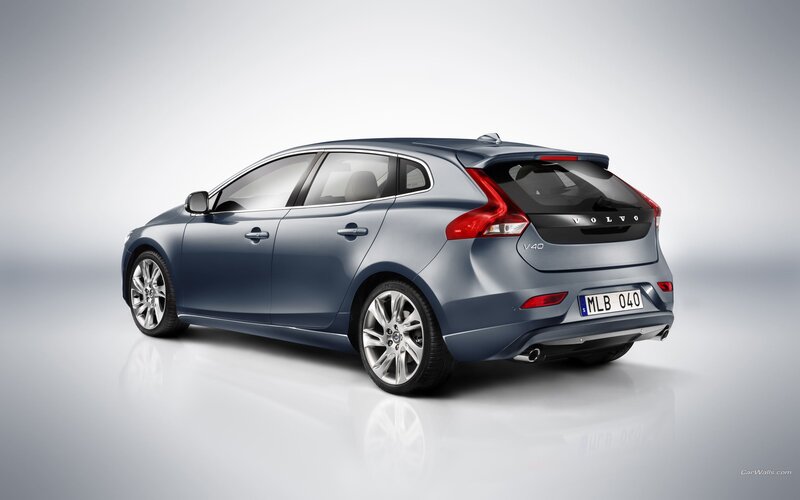 blue volvo v40 hatchback