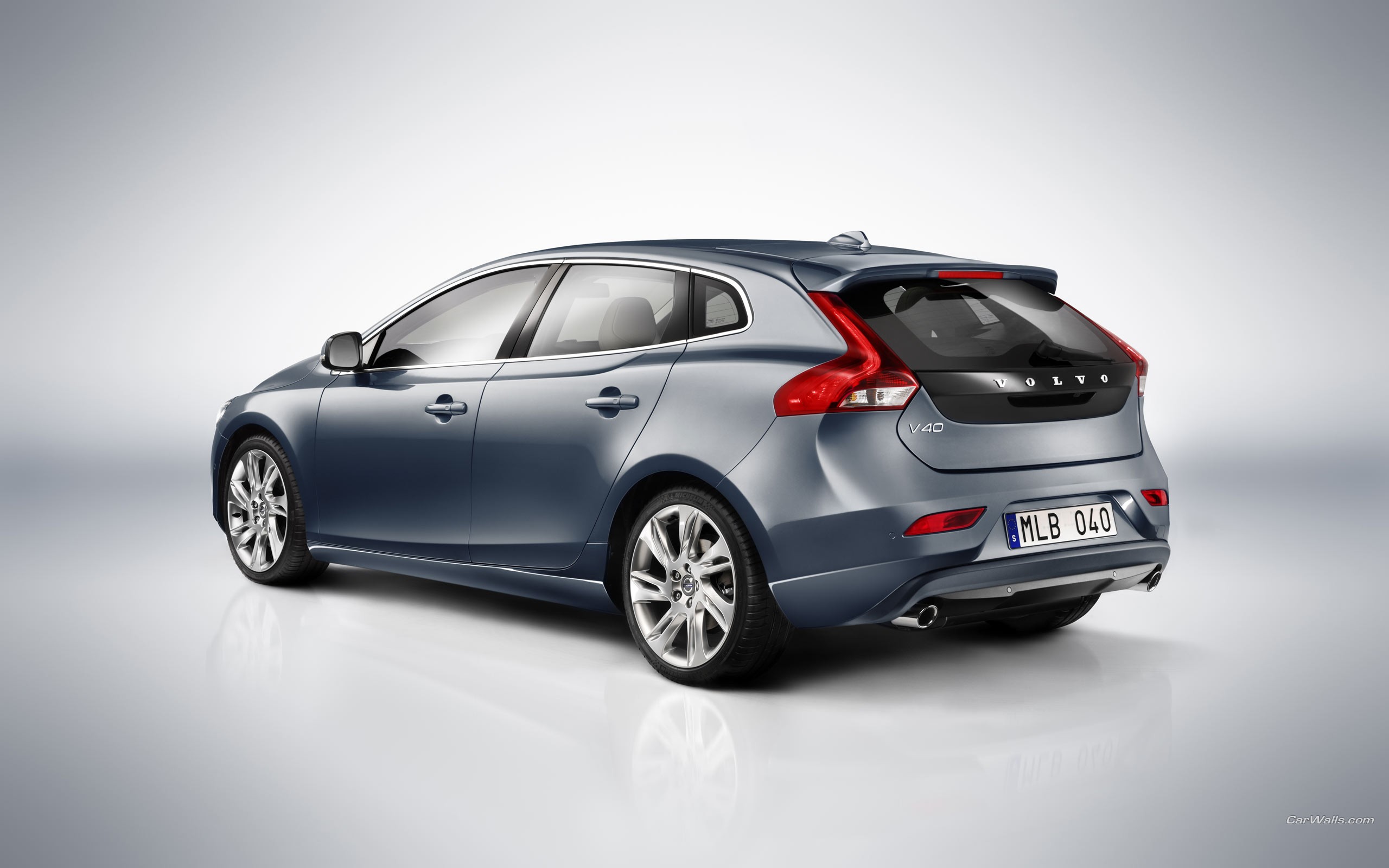 blue volvo v40 hatchback