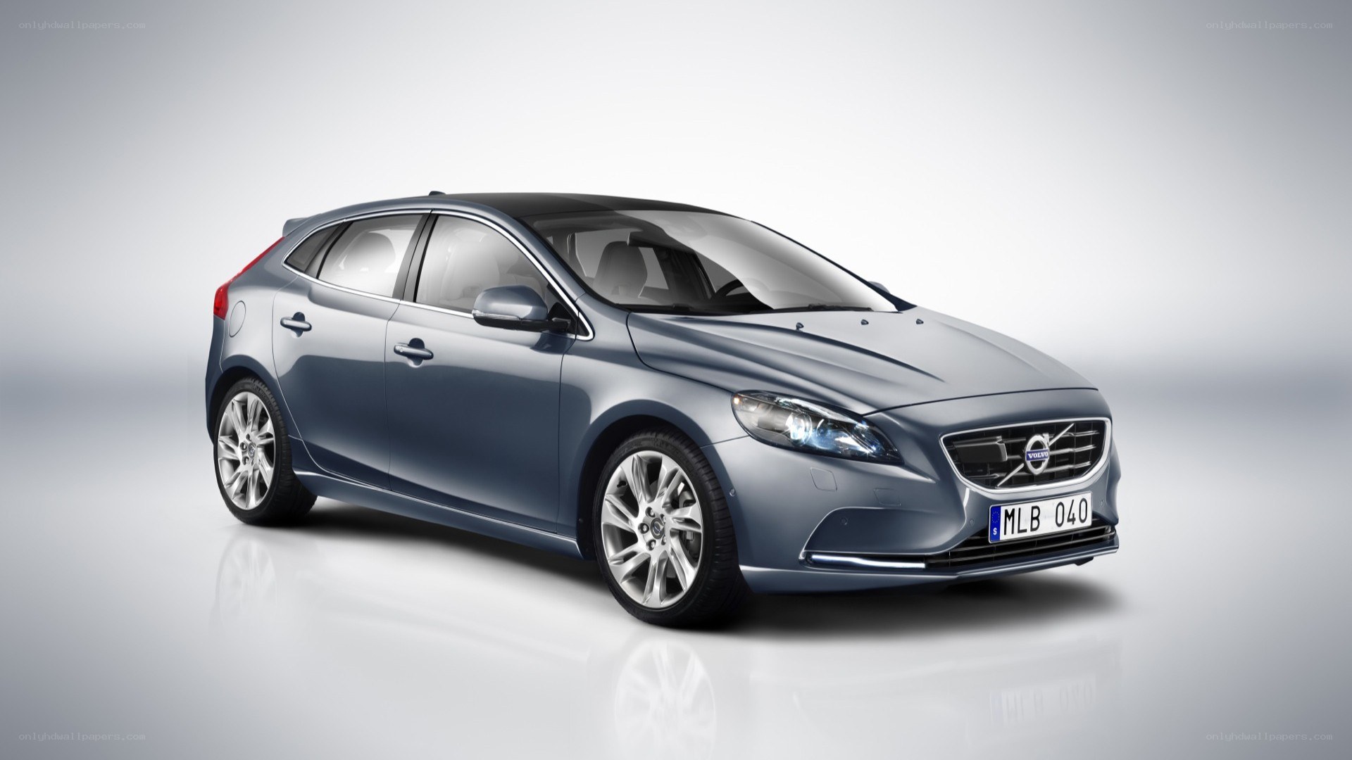 Blue Volvo V40 hatchback