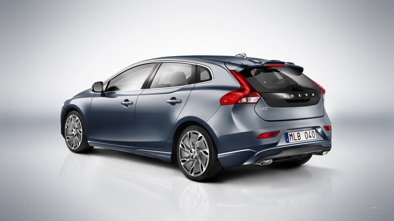 blue volvo v40 hatchback