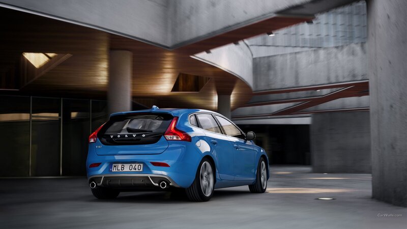 Blue Volvo V40