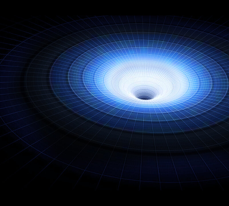 Blue Vortex Tunnel — Dramatic, Digital Art, Grid