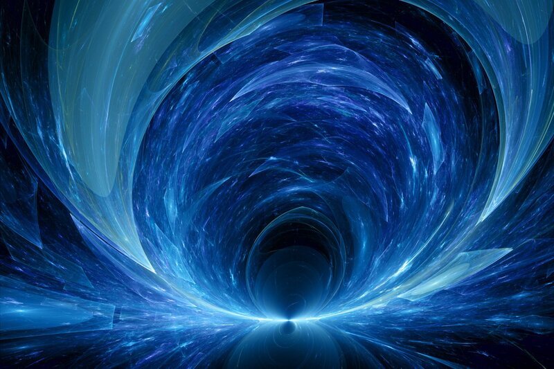 Blue Vortex Tunnel — Dramatic